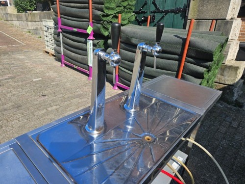 Dubbele biertap RVS (uitklapbaar)